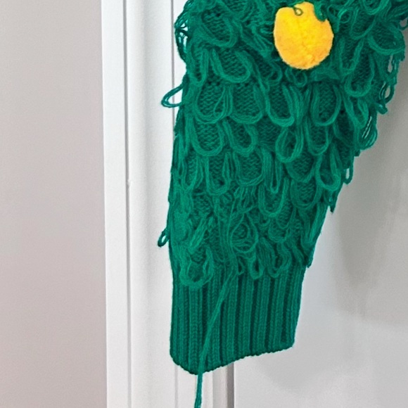 Ugly Christmas Sweater Mighty Fine Green Cardigan with Colorful Pom-Poms - Picture 4 of 4